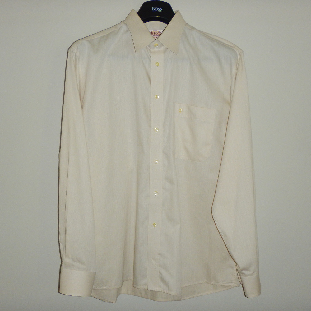 Cream colored ETON wrinkle resistant dress shirt